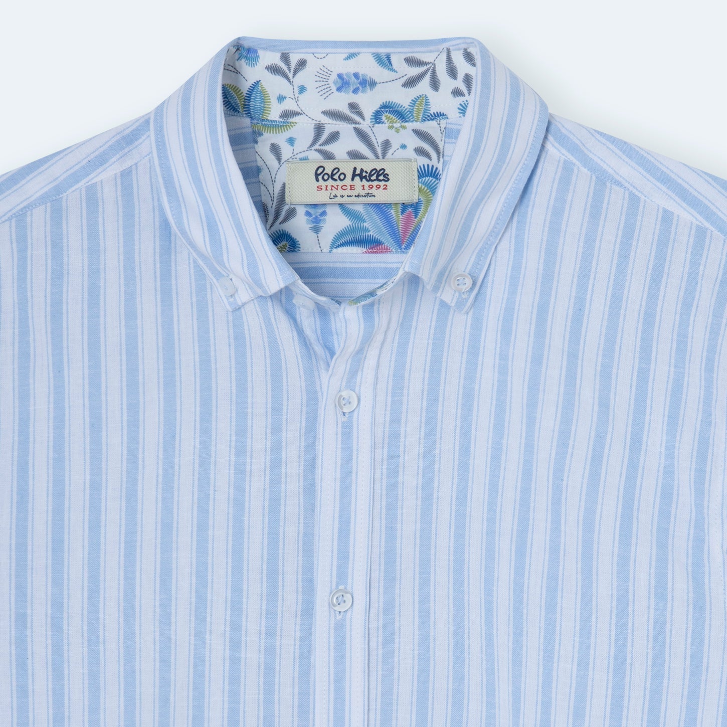 CAMISA LINO RAYA SKY - Polo Hills