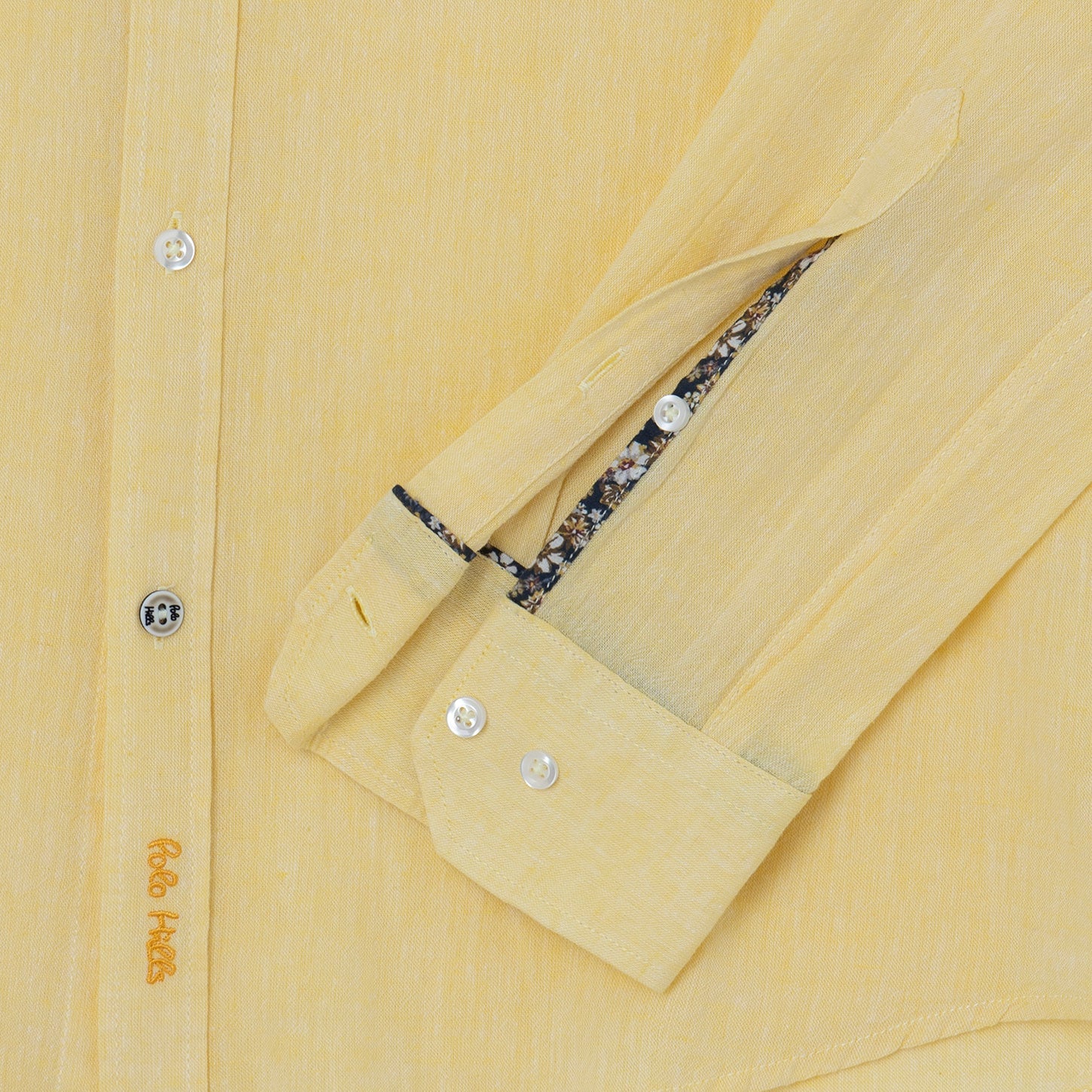 CAMISA WASHED LINO YELLOW - Polo Hills