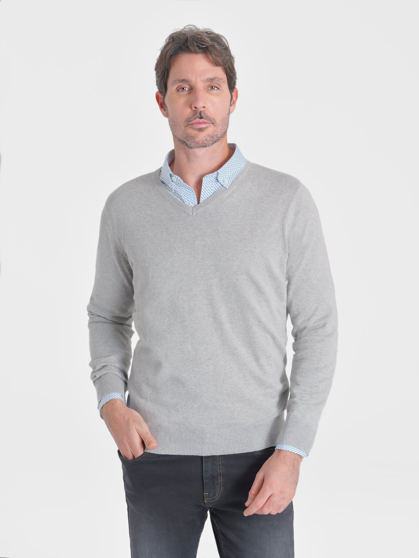 JERSEY ALGODON PICO L.GREY - Polo Hills