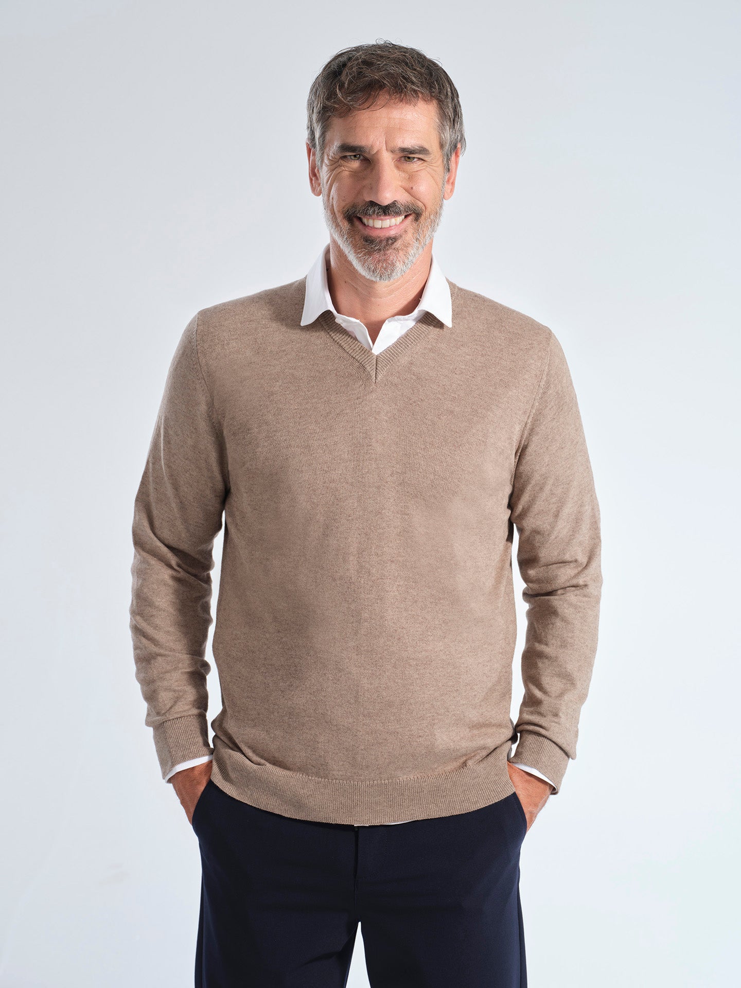 JERSEY PICO LANA BE BEIGE - Polo Hills