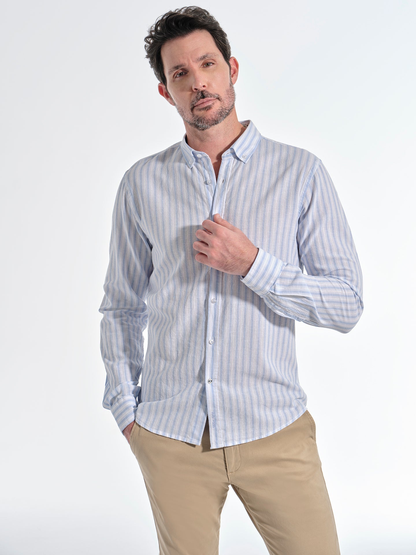 CAMISA LINO RAYA SKY - Polo Hills