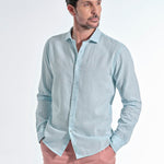 CAMISA WASHED LINO TURQUOISE - Polo Hills