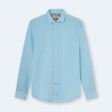 CAMISA WASHED LINO TURQUOISE - Polo Hills