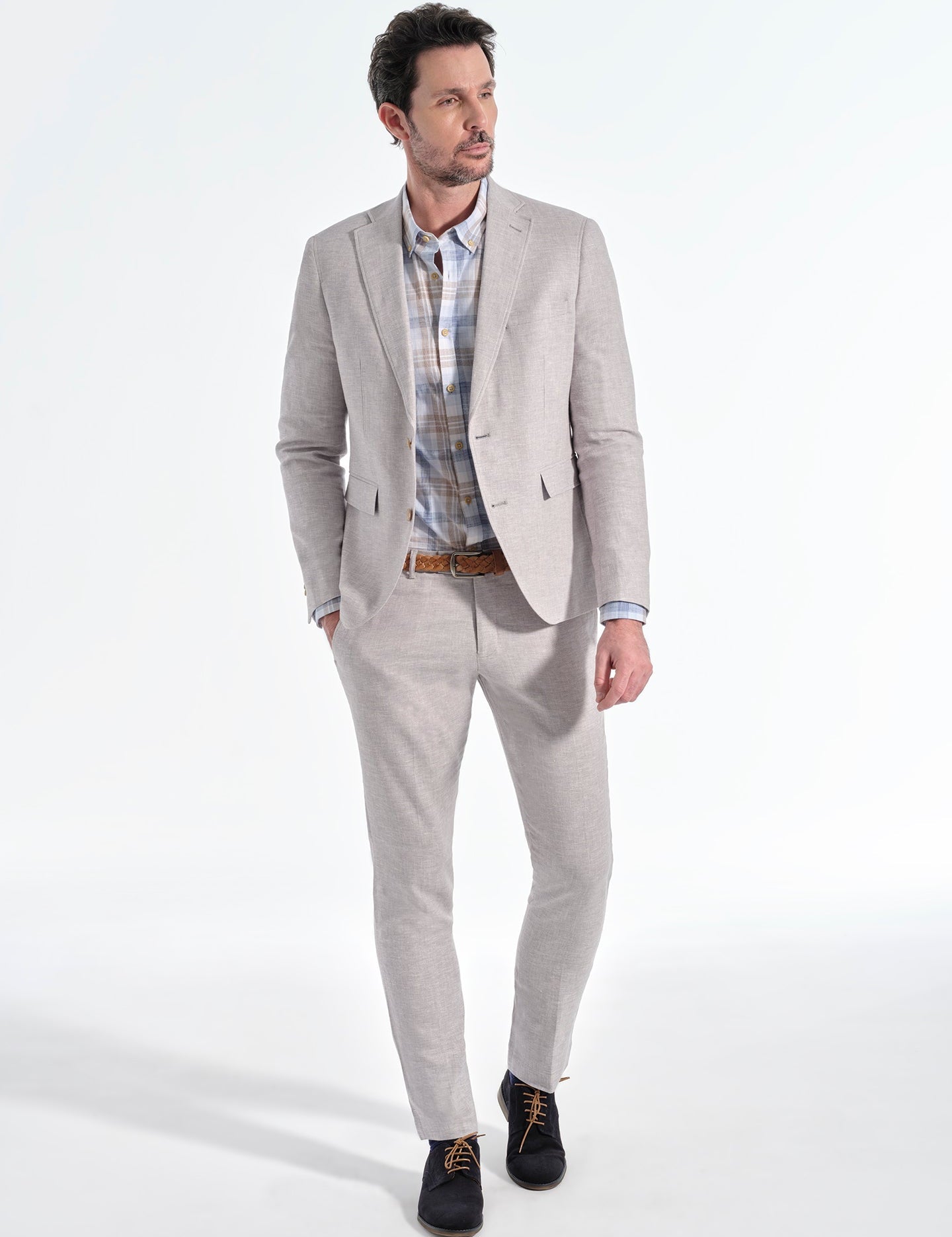 PANTALON LINO BE GREY - Polo Hills