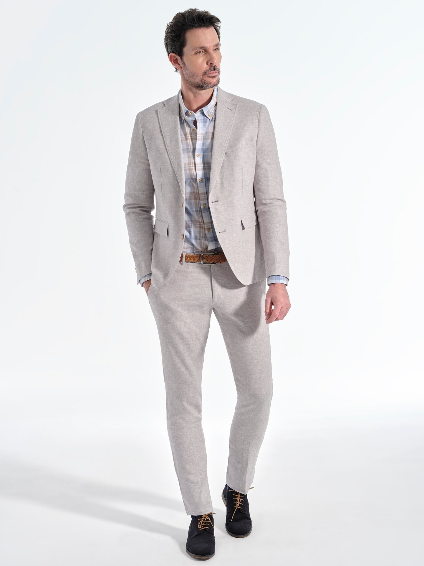 PANTALON LINO BE GREY - Polo Hills