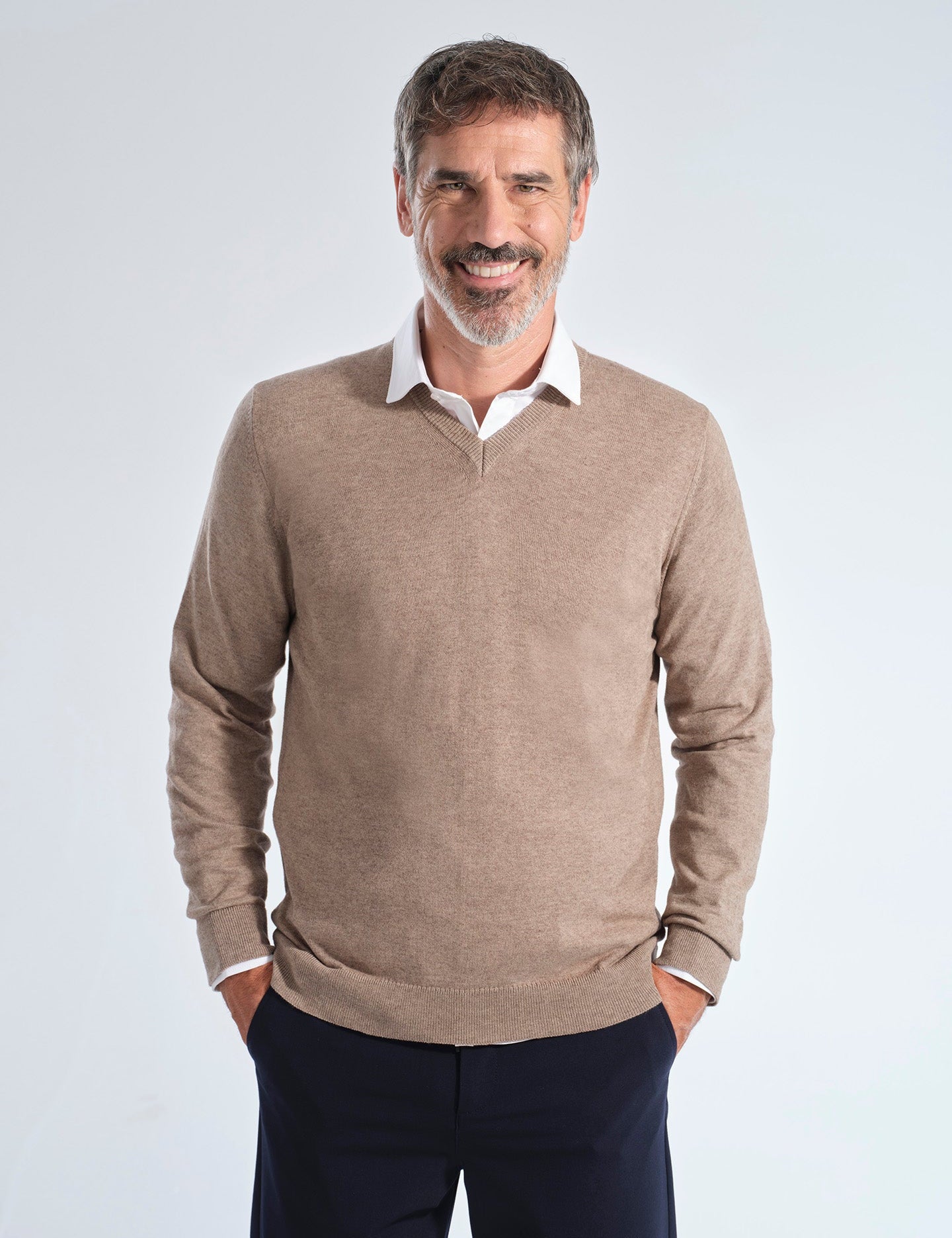 JERSEY PICO LANA BE BEIGE - Polo Hills