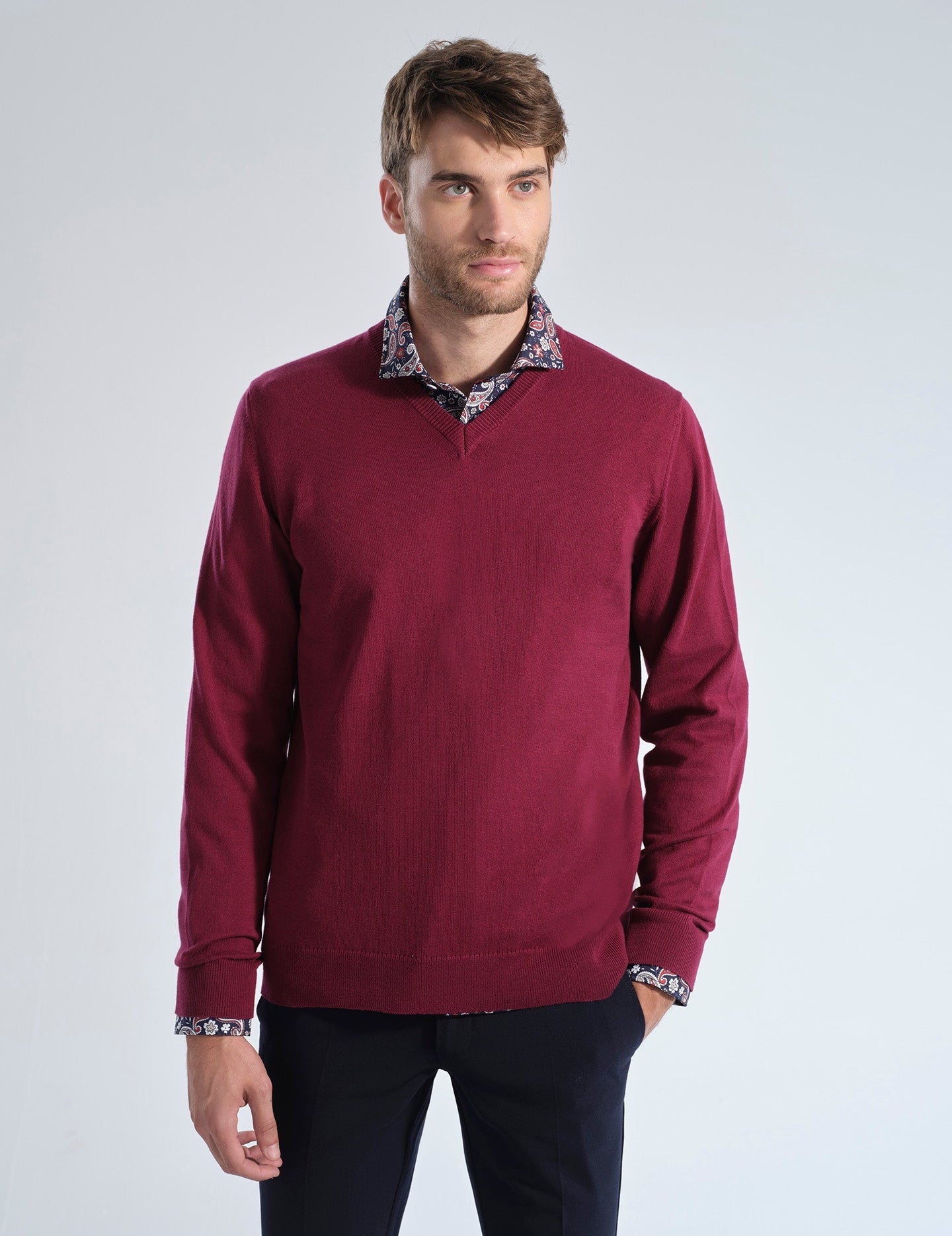 JERSEY PICO LANA BE BURGUNDY - Polo Hills